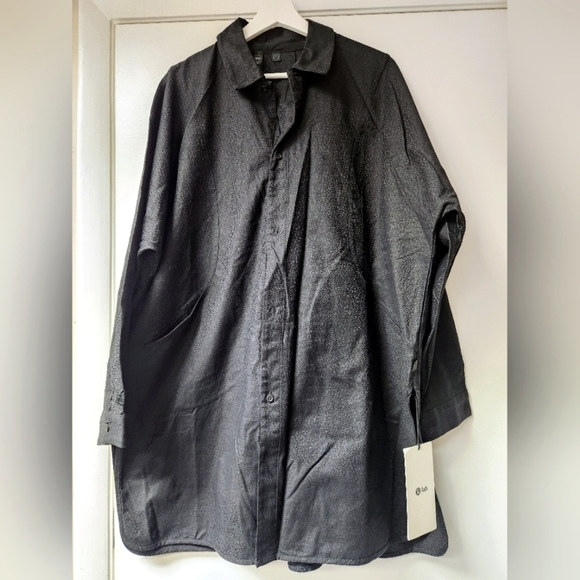 LULULEMON LAB Jacquard Relaxed-Fit Shirt In Leopardo Jacquard MED Black Size 12 - Picture 8 of 16